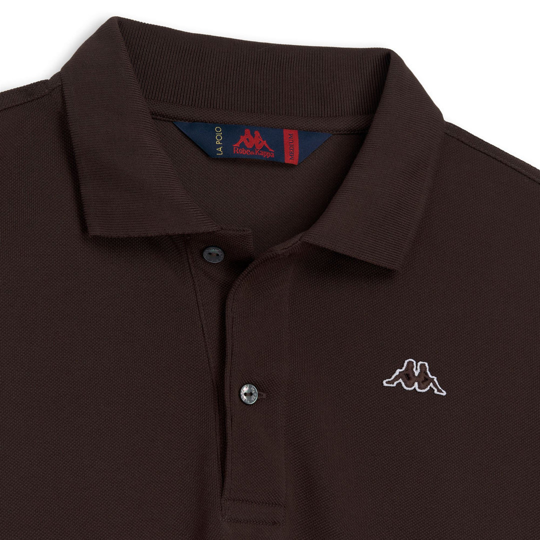 Polo da uomo a maniche lunghe in cotone, vestibilità classica, colore marrone. main