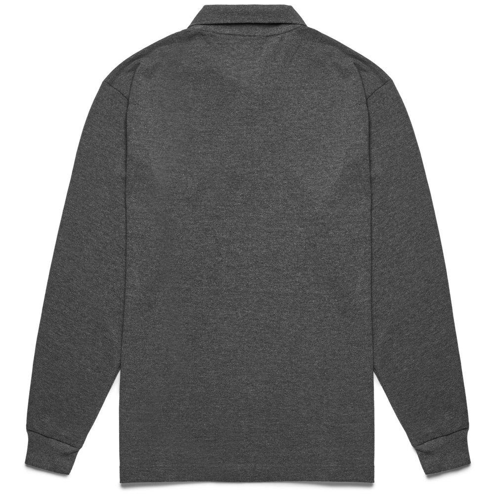 Grey Men's Classic Fit Long Sleeve Cotton Polo Shirt 02