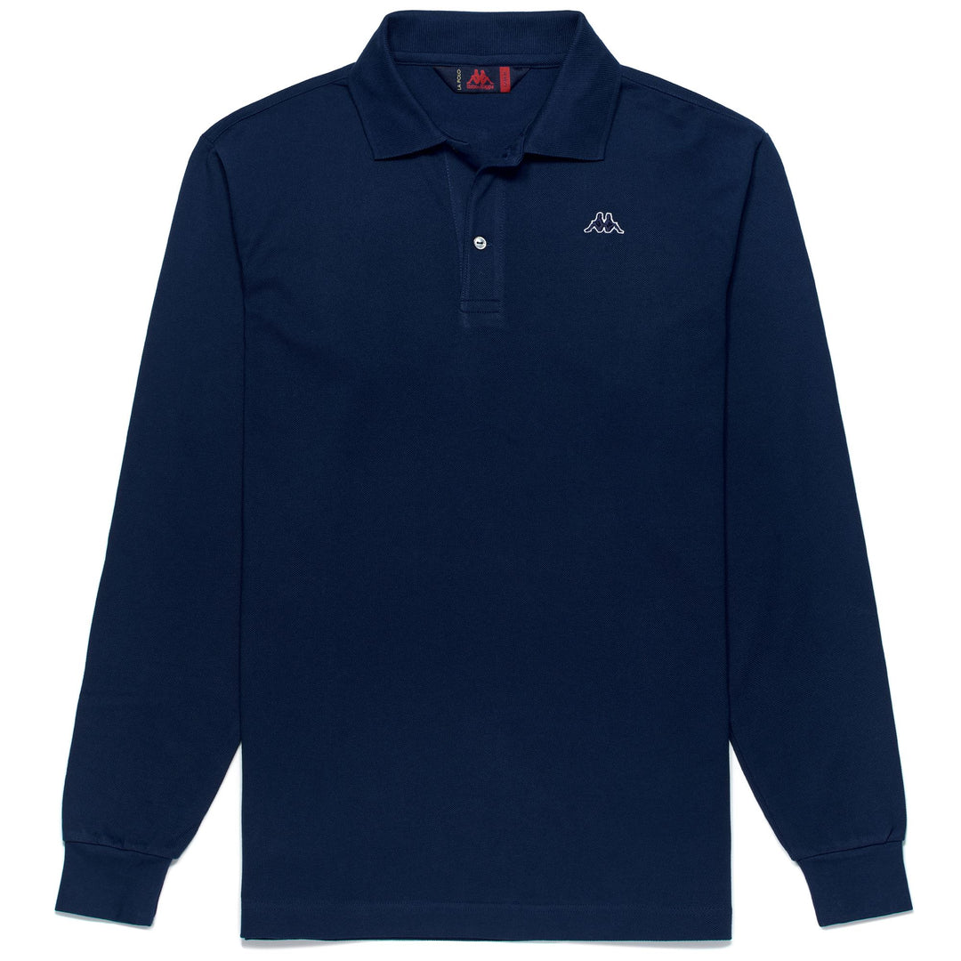 Blue Men's Classic Fit Long Sleeve Cotton Polo Shirt 01