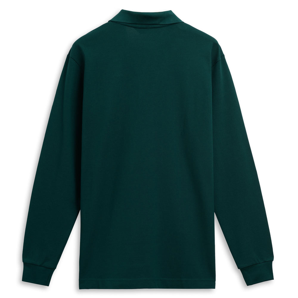 Green Men's Classic Fit Cotton Long Sleeve Polo Shirt 02