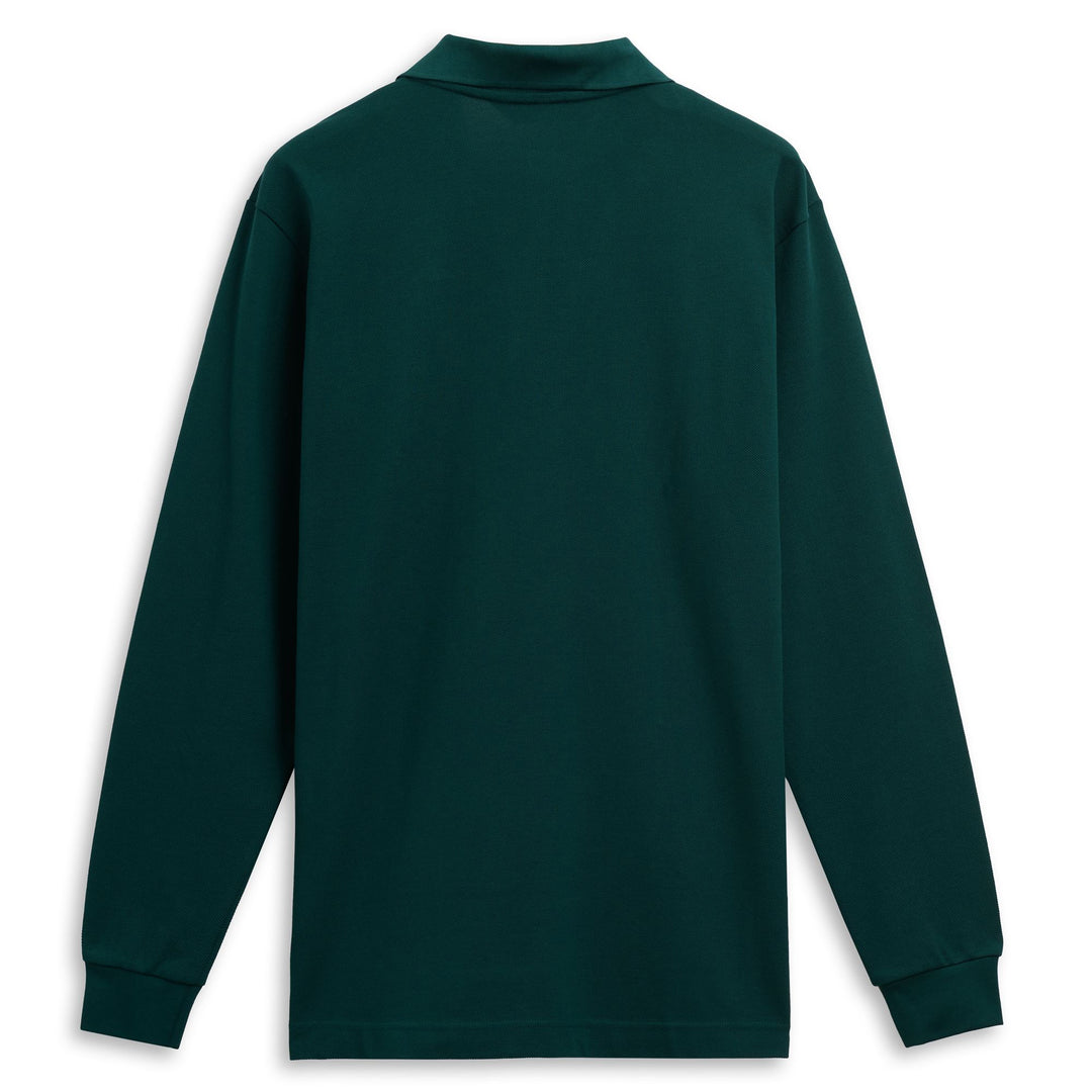 Classic Fit Men's Green Long Sleeve Cotton Polo Shirt main