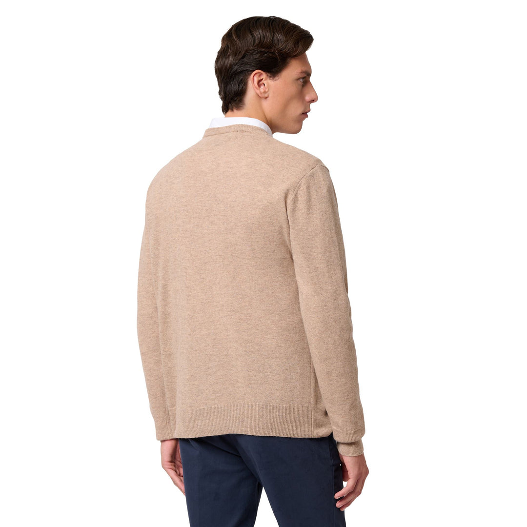 Beige Men's Classic Fit Lambswool Pullover Knitwear main