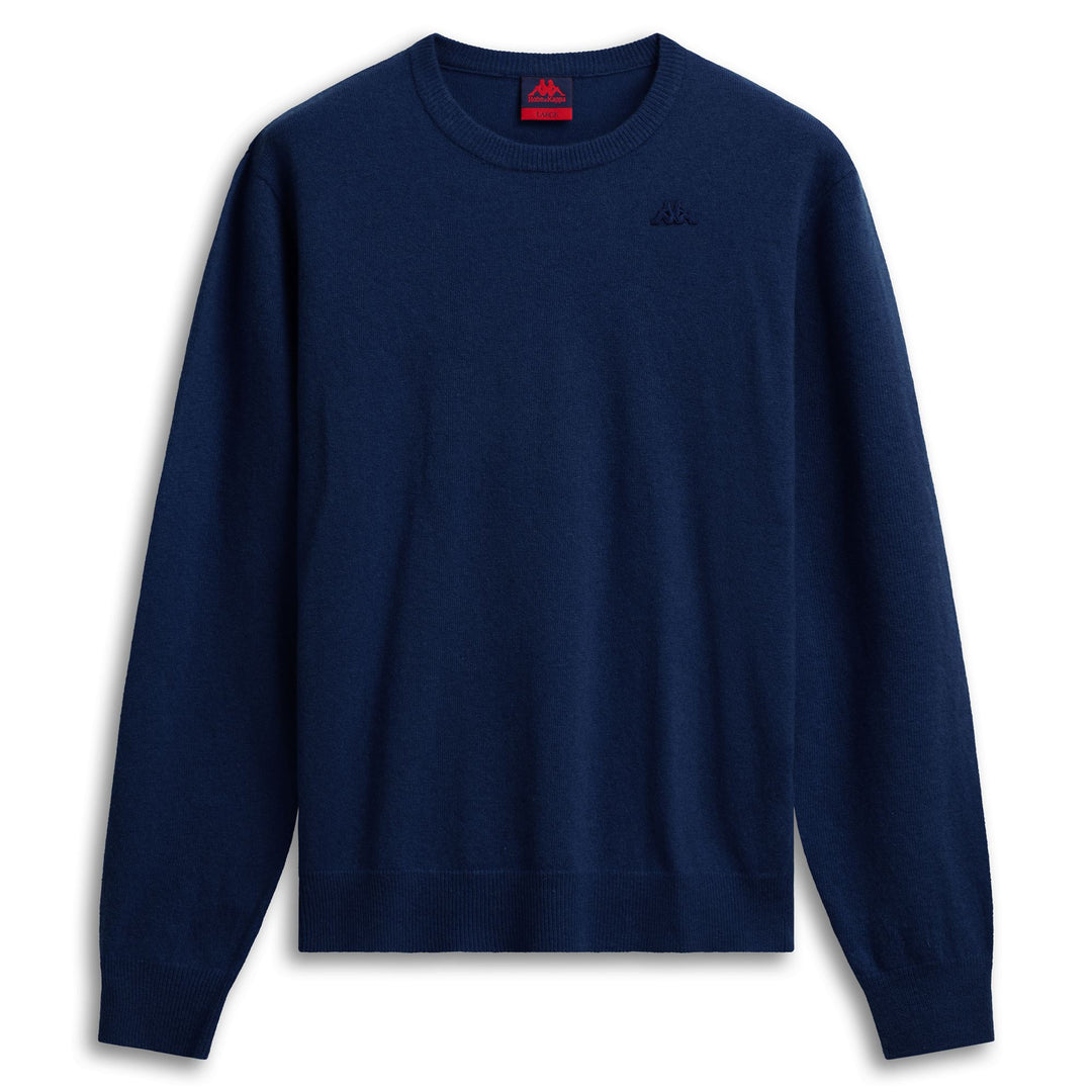 Pull en laine bleu pour homme, coupe classique main