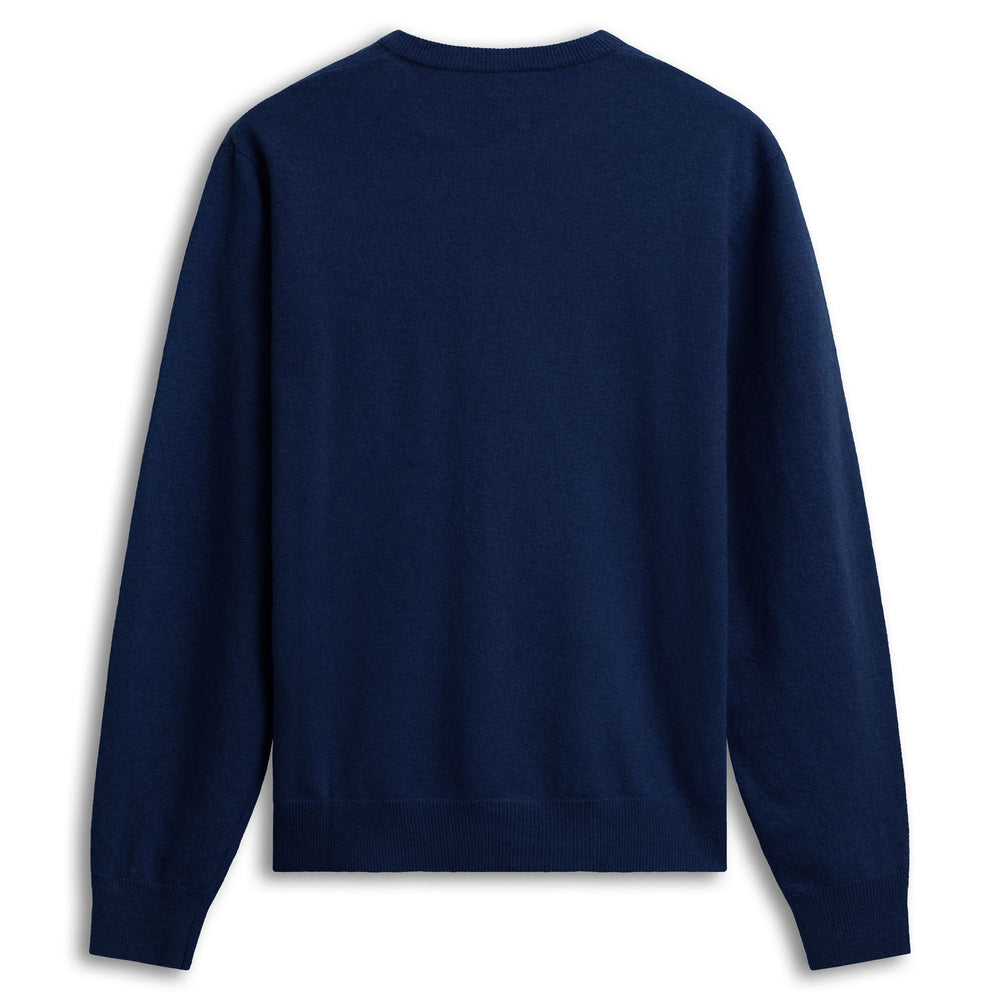 Pull en laine bleu pour homme, coupe classique 02