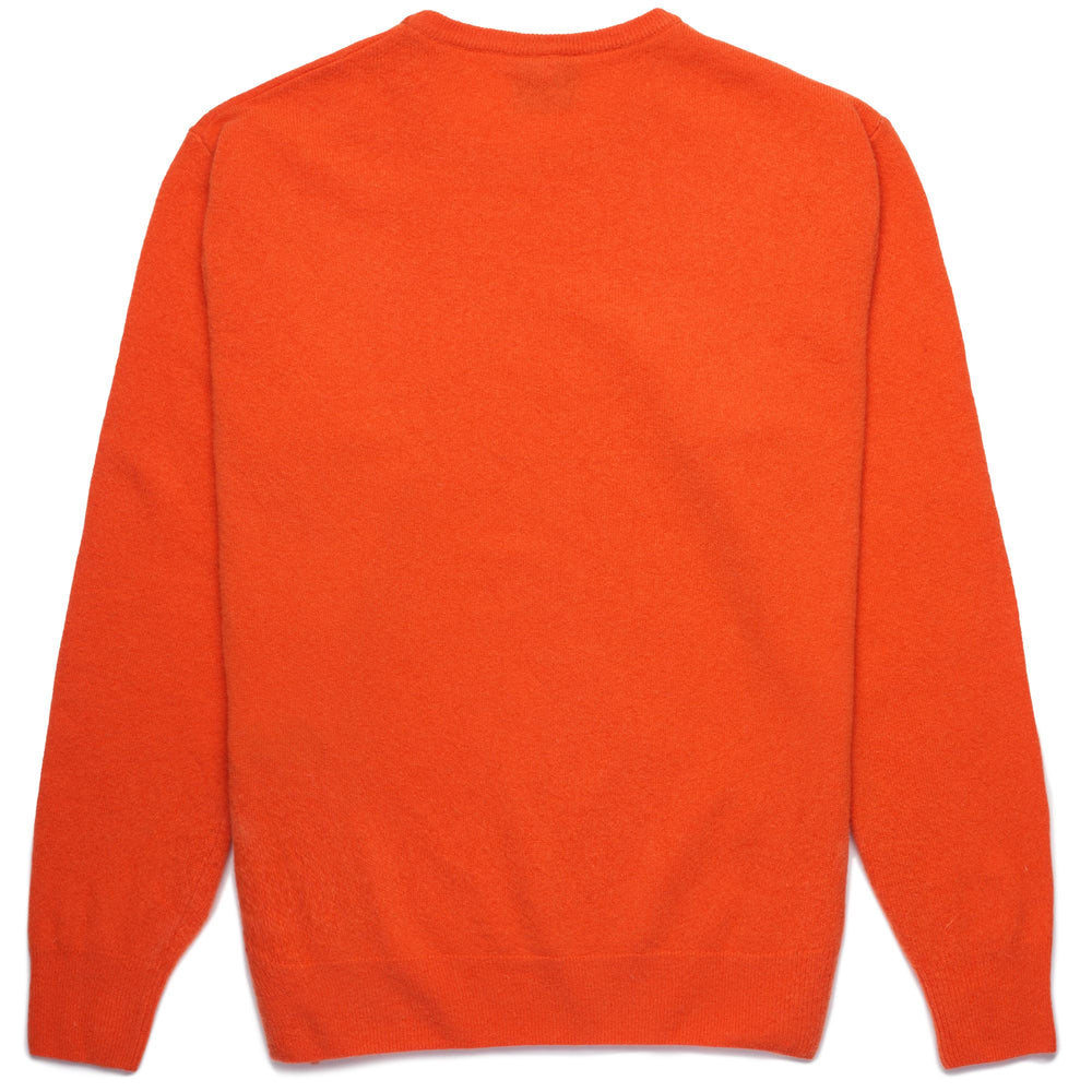 Pullover Classico da Uomo in Lambswool Rosso Arancio 02