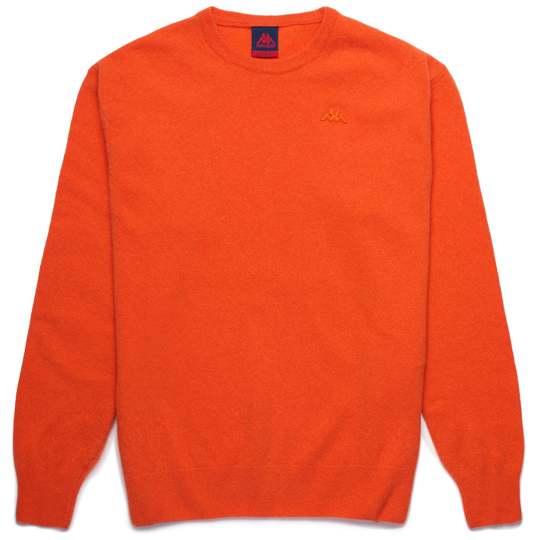 Pullover Classico da Uomo in Lambswool Rosso Arancio 01