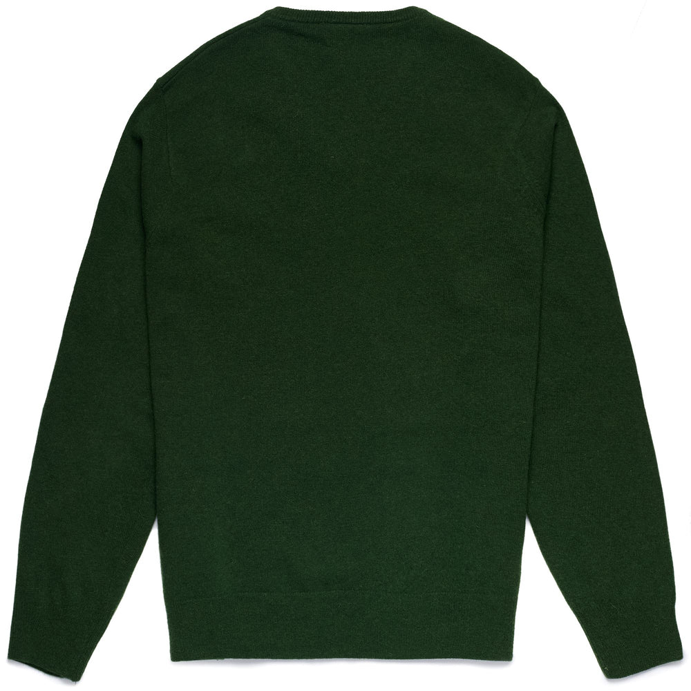 Jersey clásico de punto verde perejil para hombre en lana de cordero 02