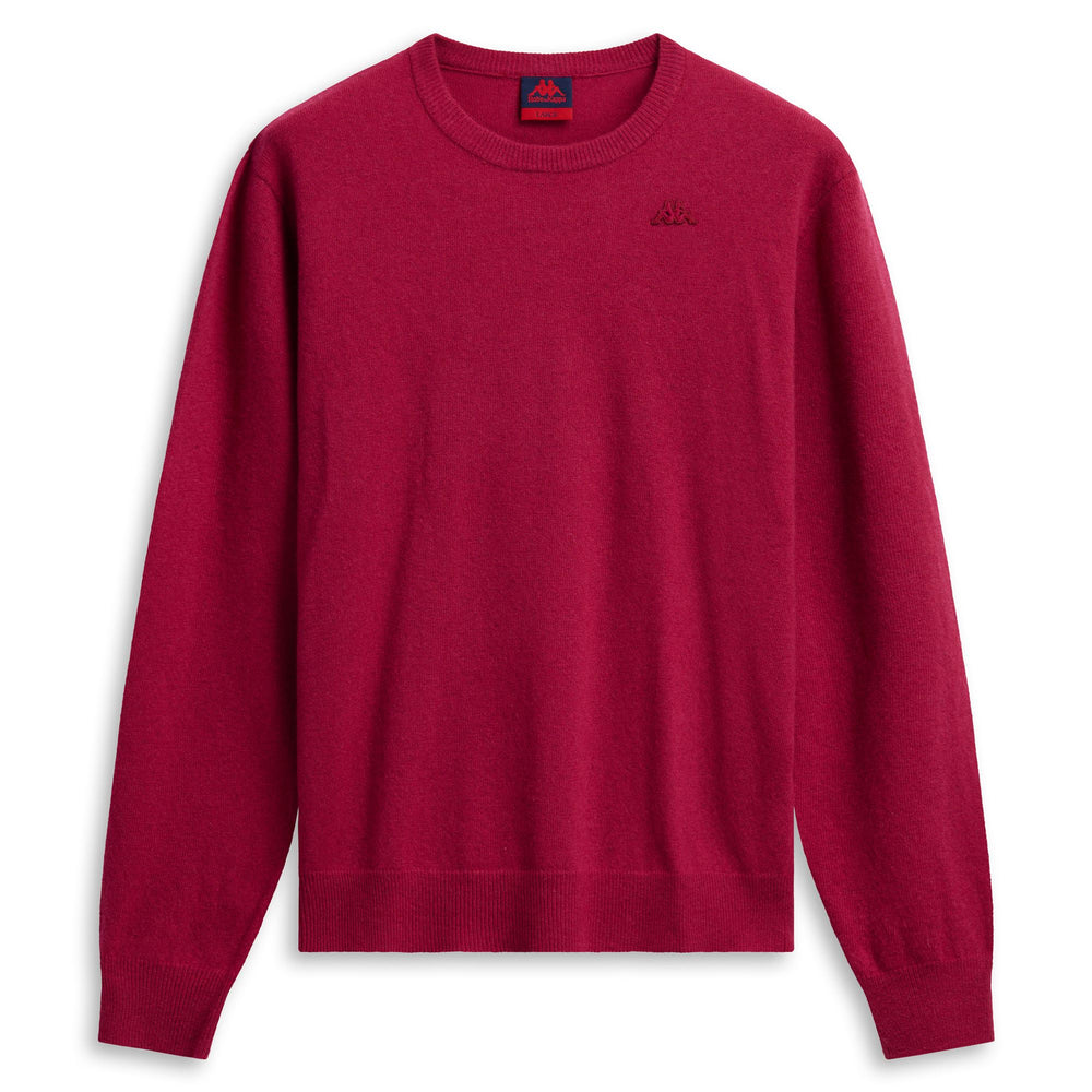 Maglione in lana d'agnello rosso da uomo, vestibilità classica 02