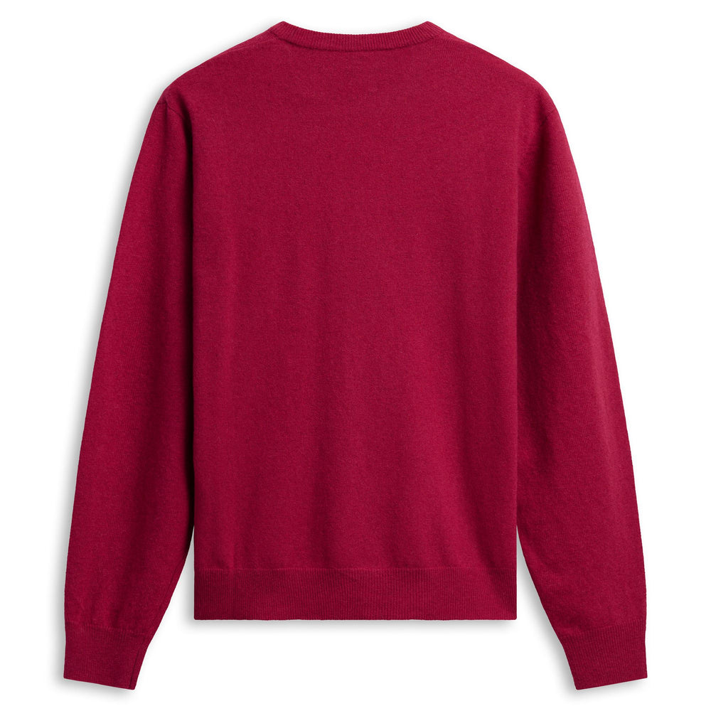 Jersey de punto de lana de cordero rojo para hombre, corte clásico 02