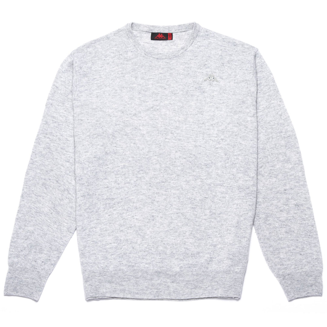 Jersey clásico de punto para hombre en gris claro de lana de cordero 01