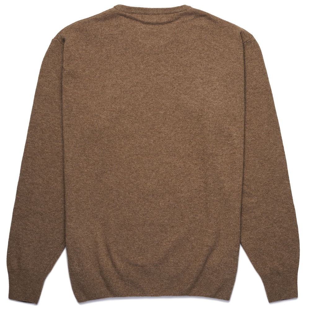 Pullover Classico da Uomo in Mistura di Lambswool Marrone 02
