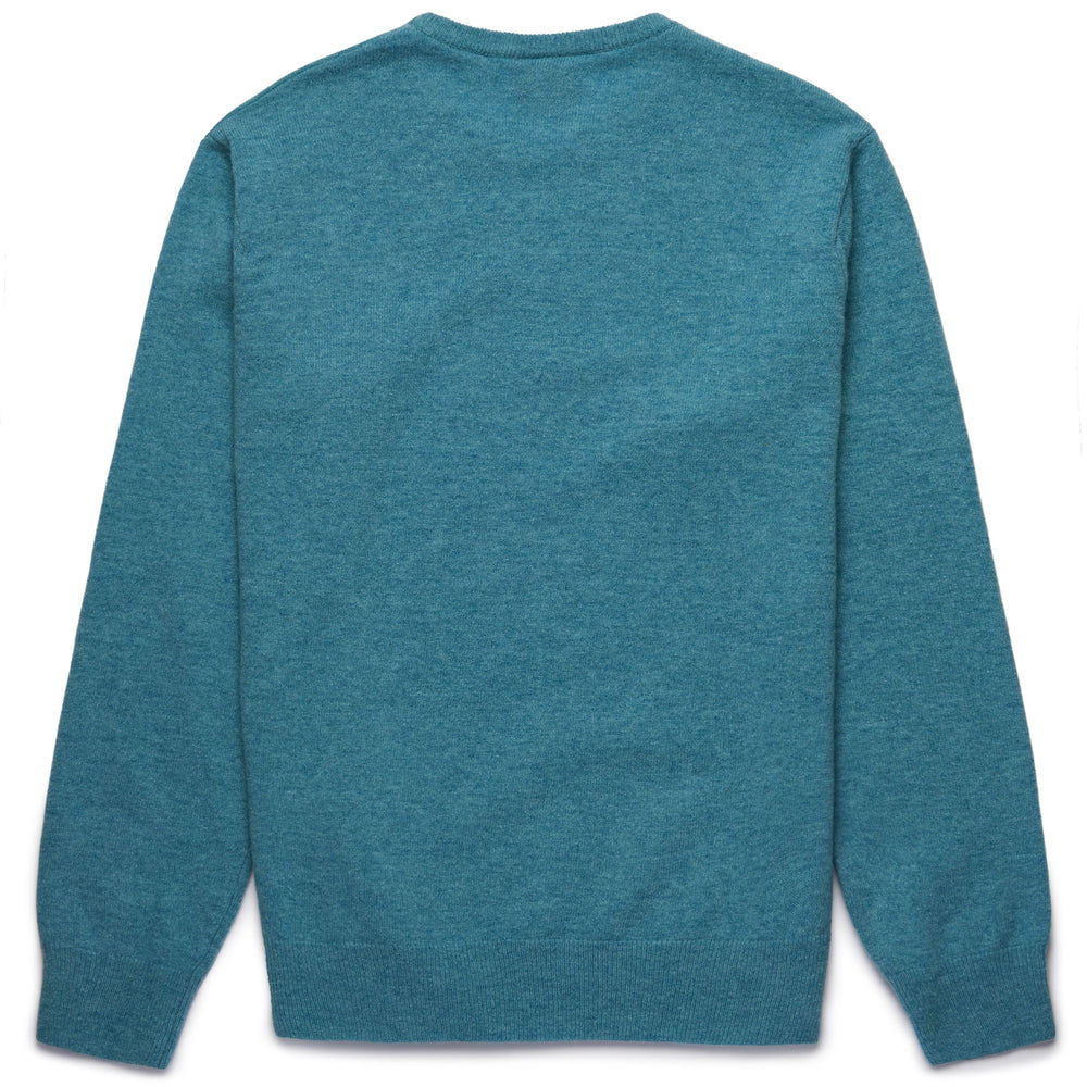 Maglione Classico da Uomo in Mistura di Lambswool Blu Azzurro 02
