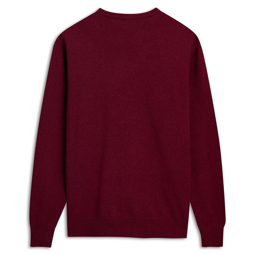 Red Men's Lambswool Knit Pullover with Ribbed Cuffs main
