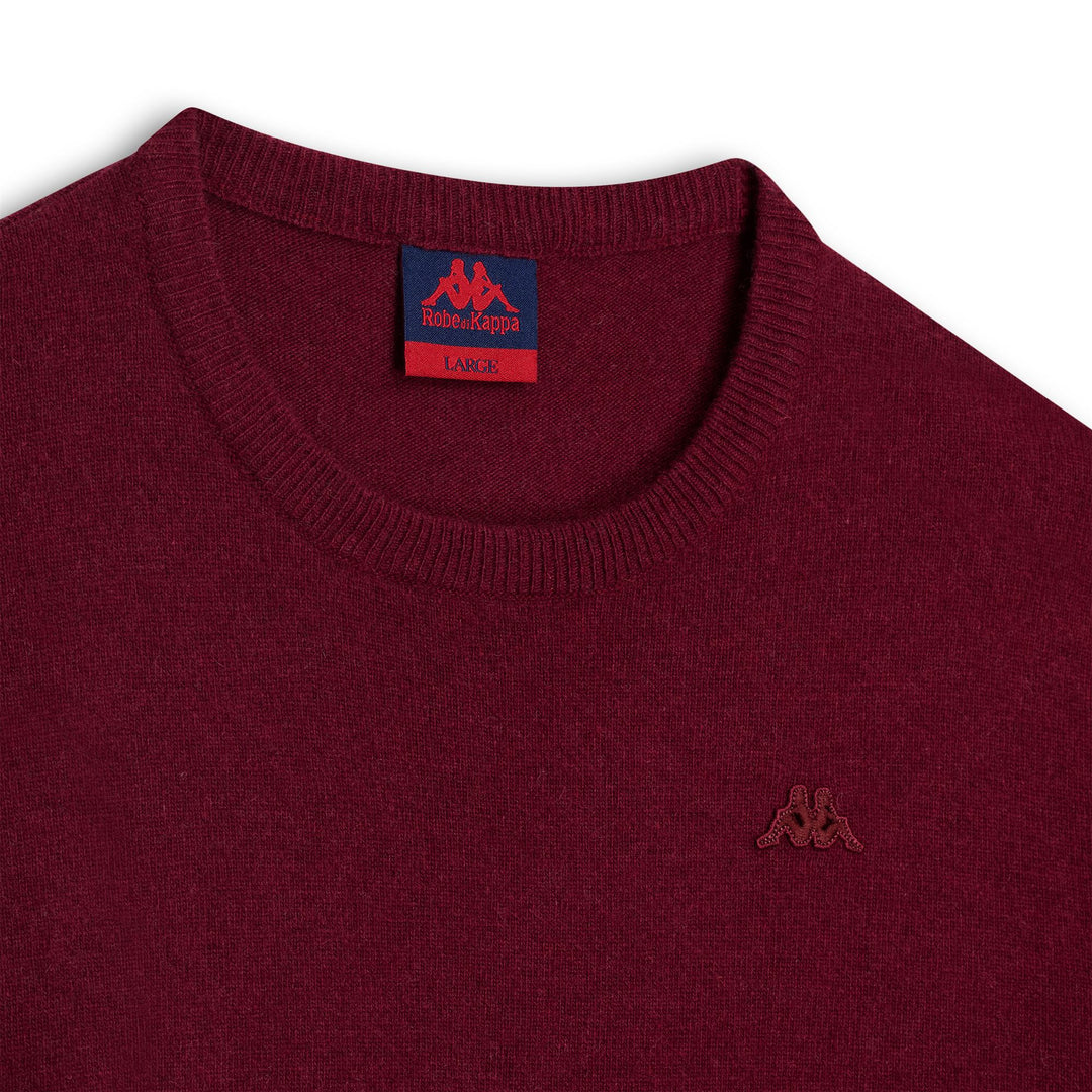 Red Men's Lambswool Knit Pullover with Ribbed Cuffs main