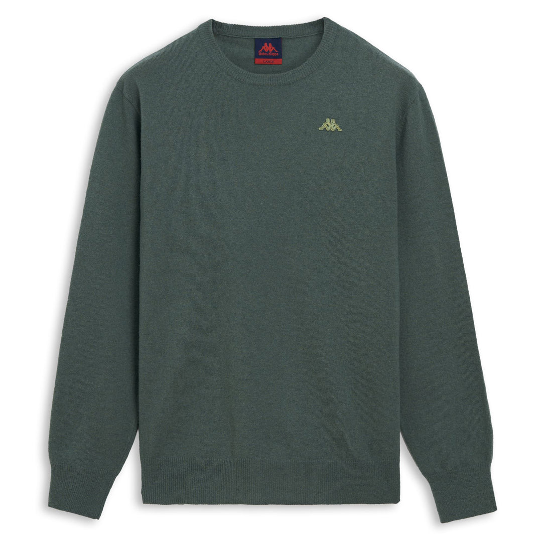 Pull en laine vert pour homme, coupe classique 01