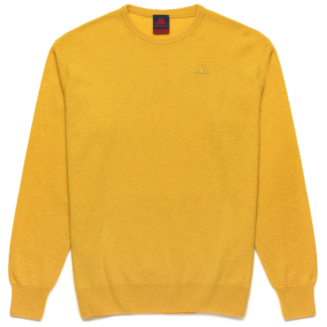 Pullover Classico in Lambswool Giallo Vaniglia Uomo 01