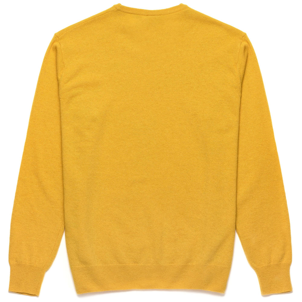 Pullover Classico in Lambswool Giallo Vaniglia Uomo 02