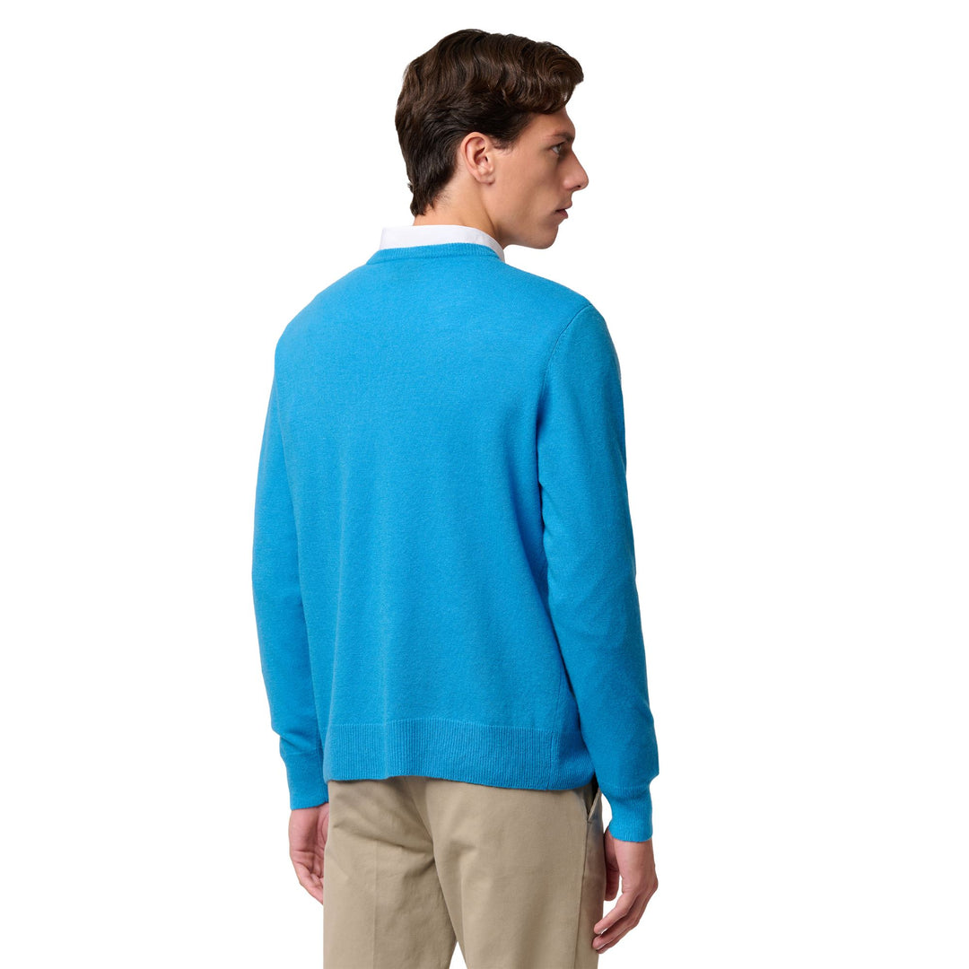Blue Men's Lambswool Pullover Knitwear Classic Fit main