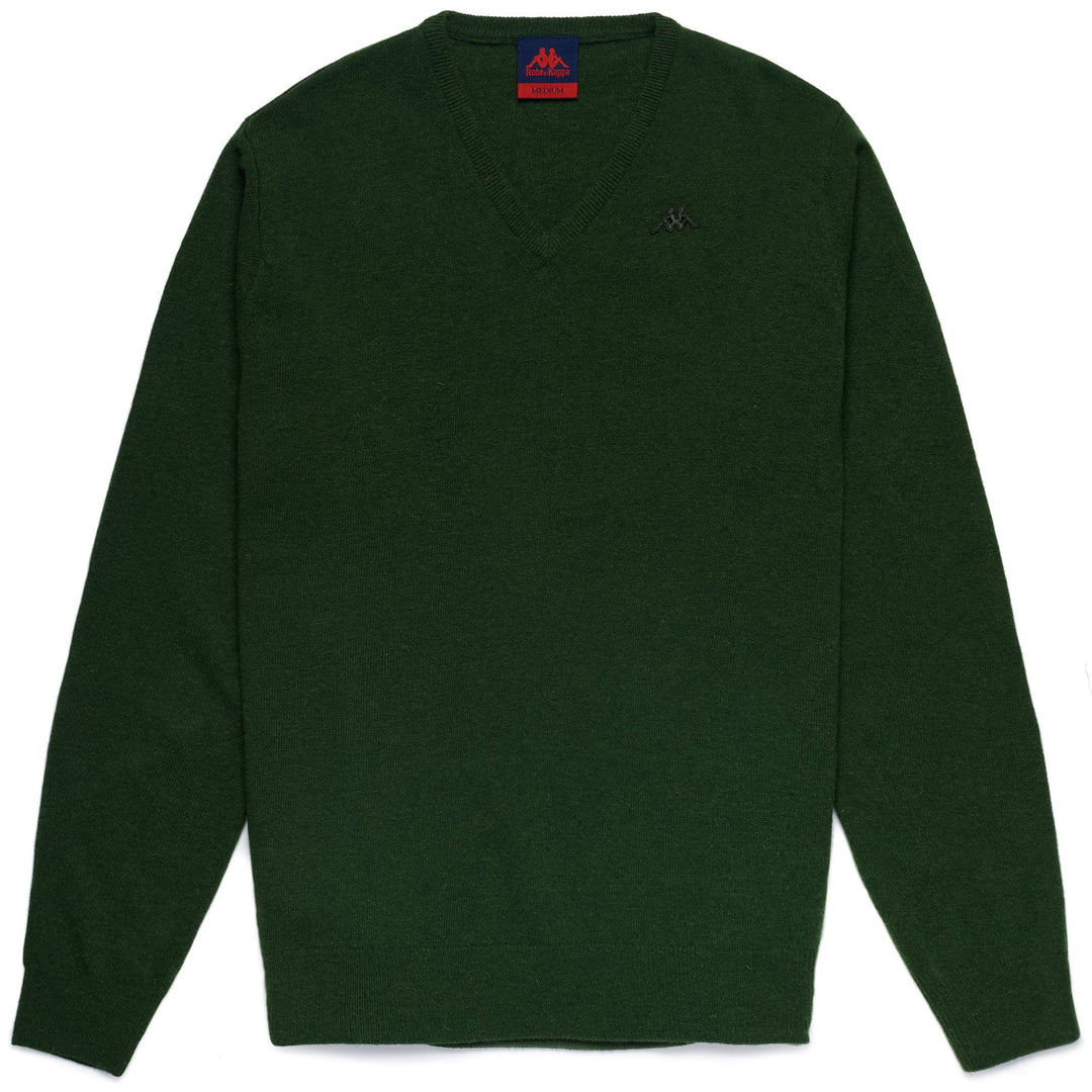 Parsley Green Men's Classic Wool Knit Pullover 01