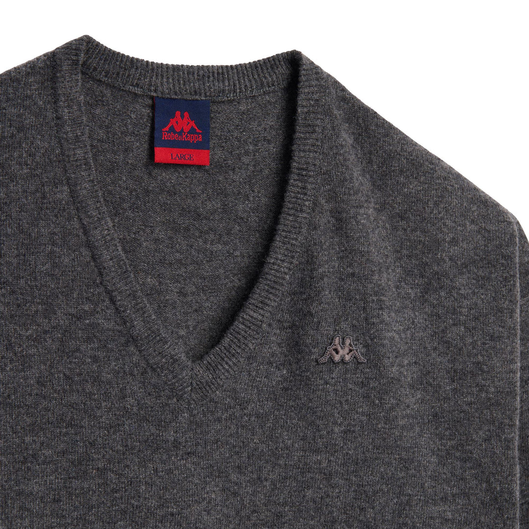 Grey Men's Classic Lambswool Knit Pullover with V-neck main