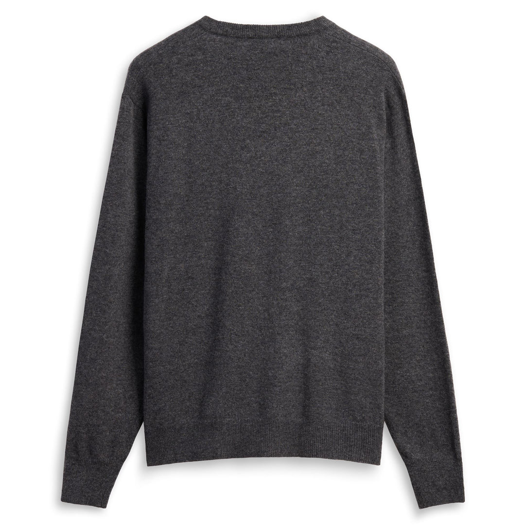 Grey Men's Classic Lambswool Knit Pullover with V-neck main