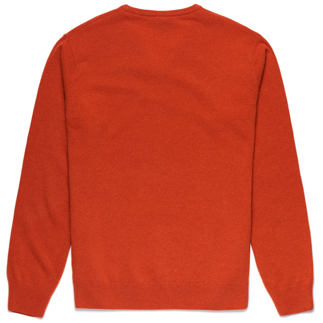 Jersey clásico de punto para hombre en mezcla de lana de cordero color naranja oscuro main