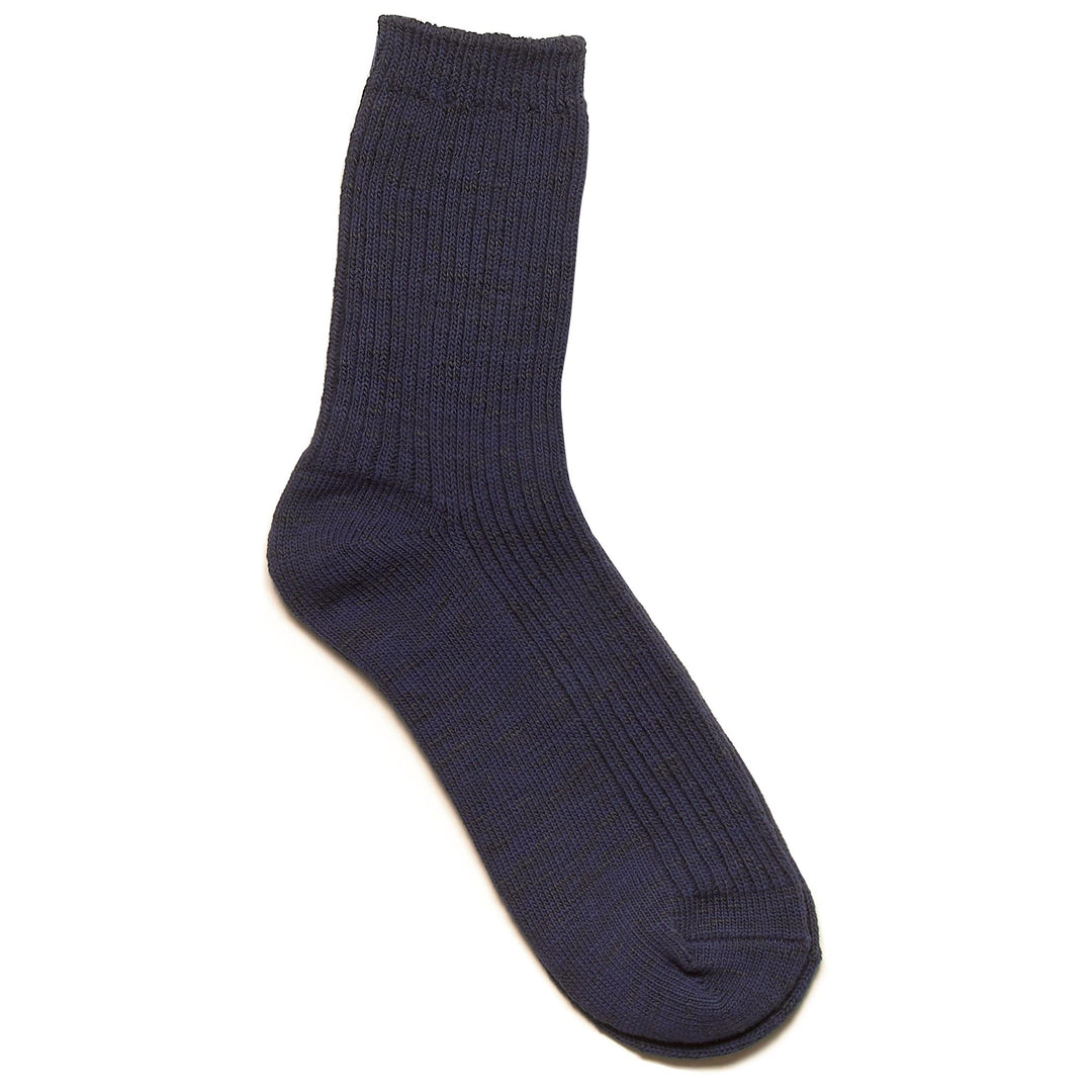 Blue Unisex Classic Heavy Cotton Knit Crew Socks 01
