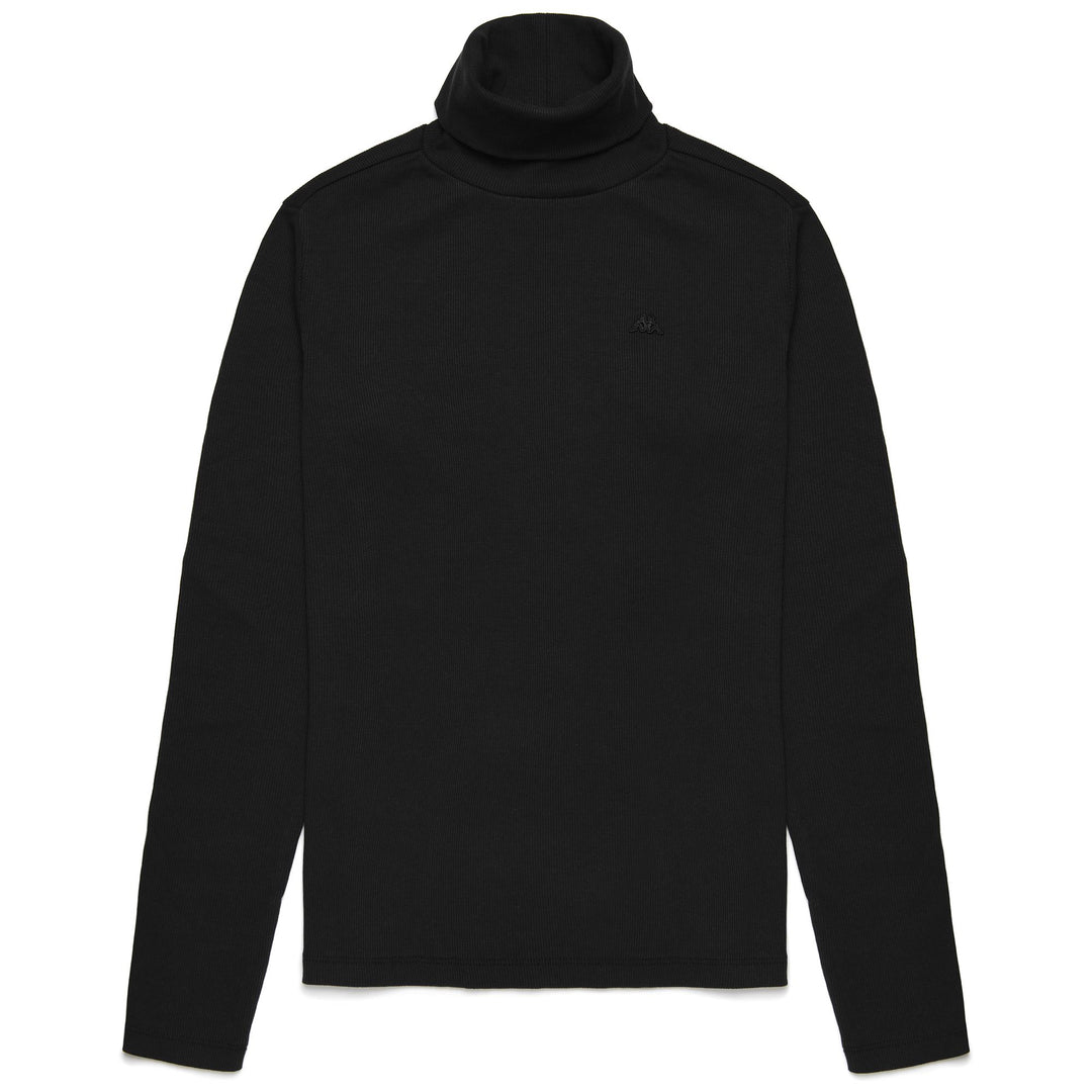 T-Shirt a Manica Lunga Nera Donna Slim Fit Collo Alto 01