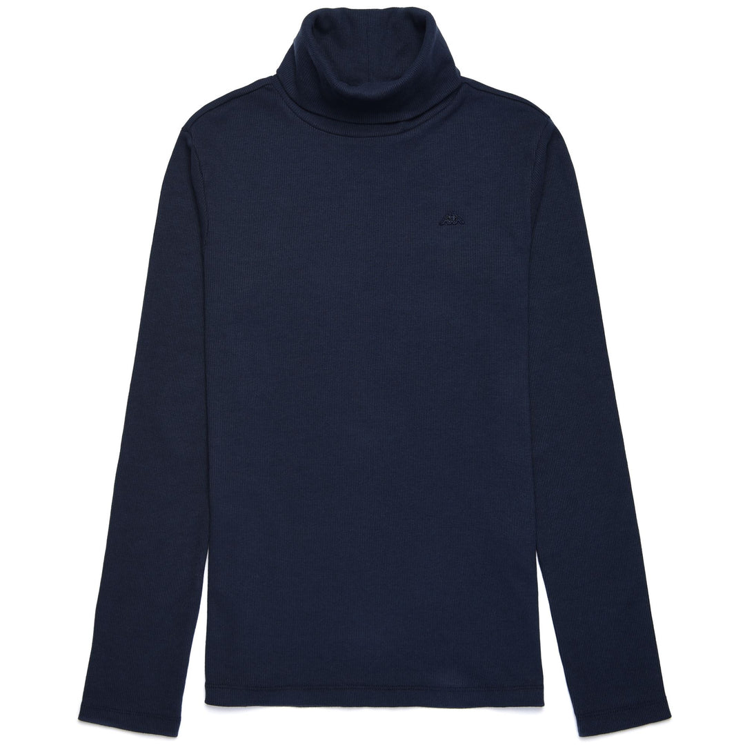 T-Shirt a Manica Lunga Donna Slim Fit Collo Alto Blu Navy 01