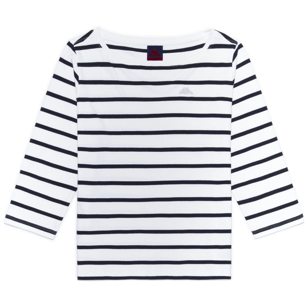 T-Shirt Classica a Righe in Cotone Donna Blu Navy main