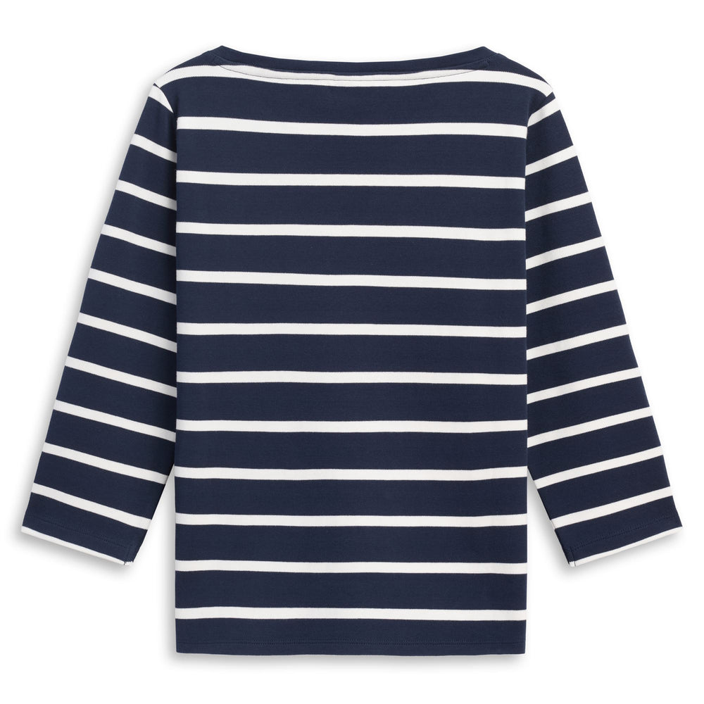 Blue Women's Regular Fit Casual Striped Cotton T-Shirt 02