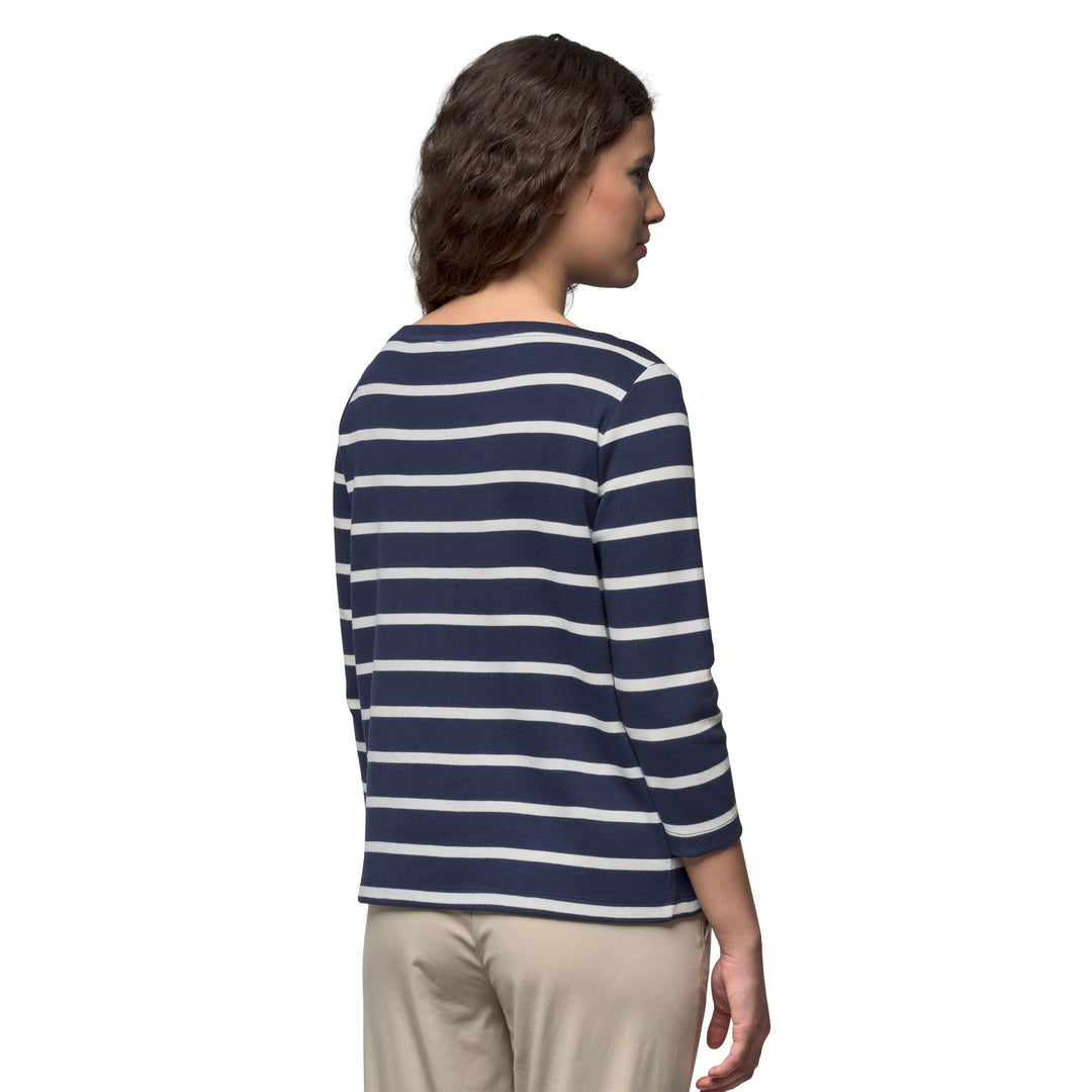 Blue Women's Regular Fit Casual Striped Cotton T-Shirt main