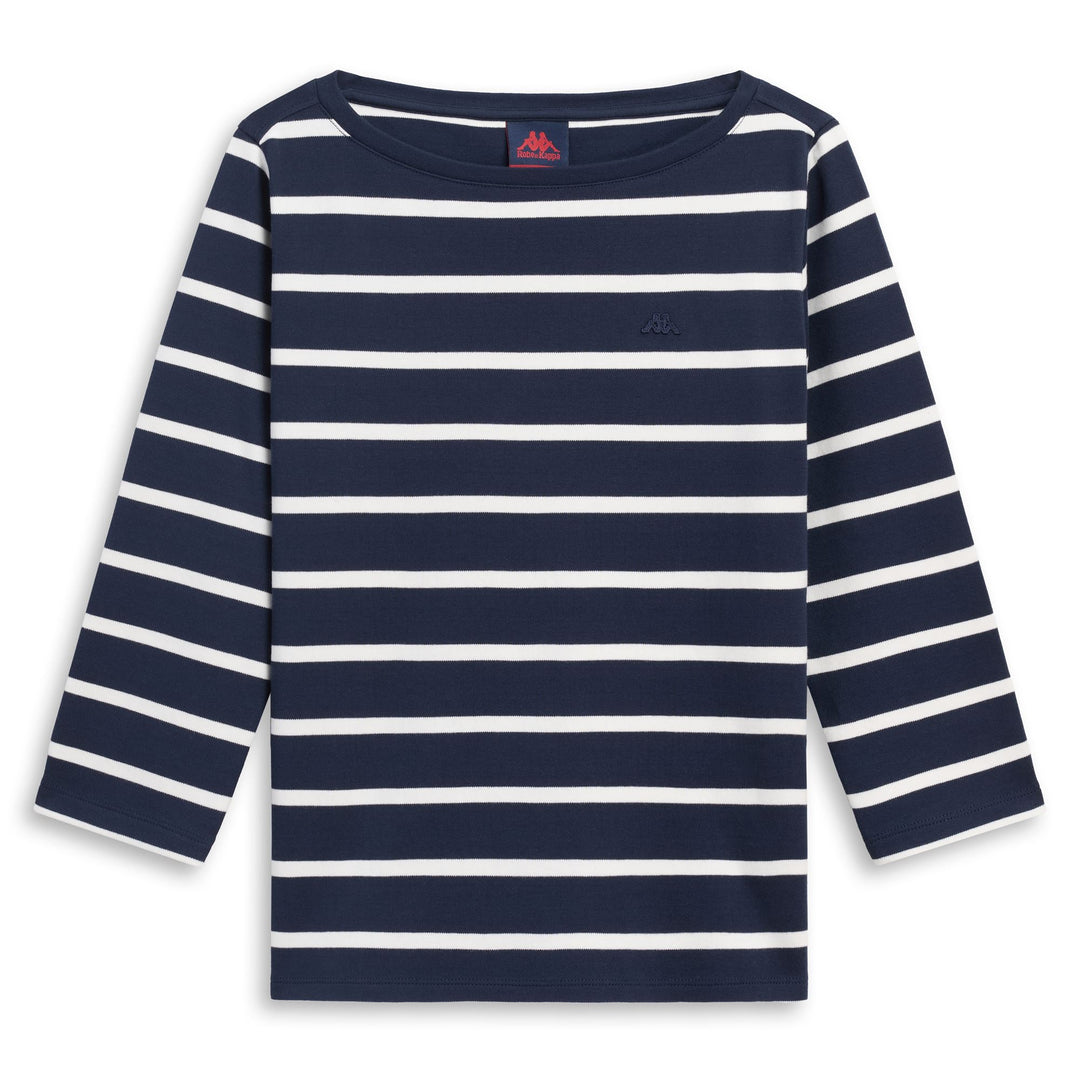 Blue Women's Regular Fit Casual Striped Cotton T-Shirt 01