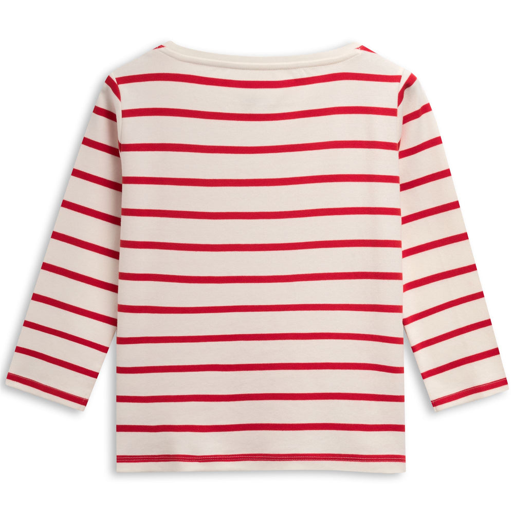 White Women's Regular Fit Classic Striped Cotton T-Shirt 02