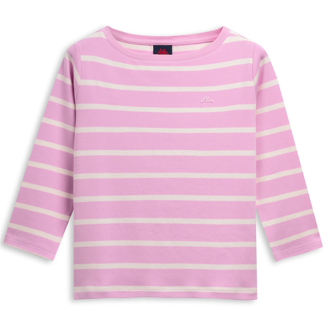 T-shirt rose pour femme, coupe classique, en coton décontracté main