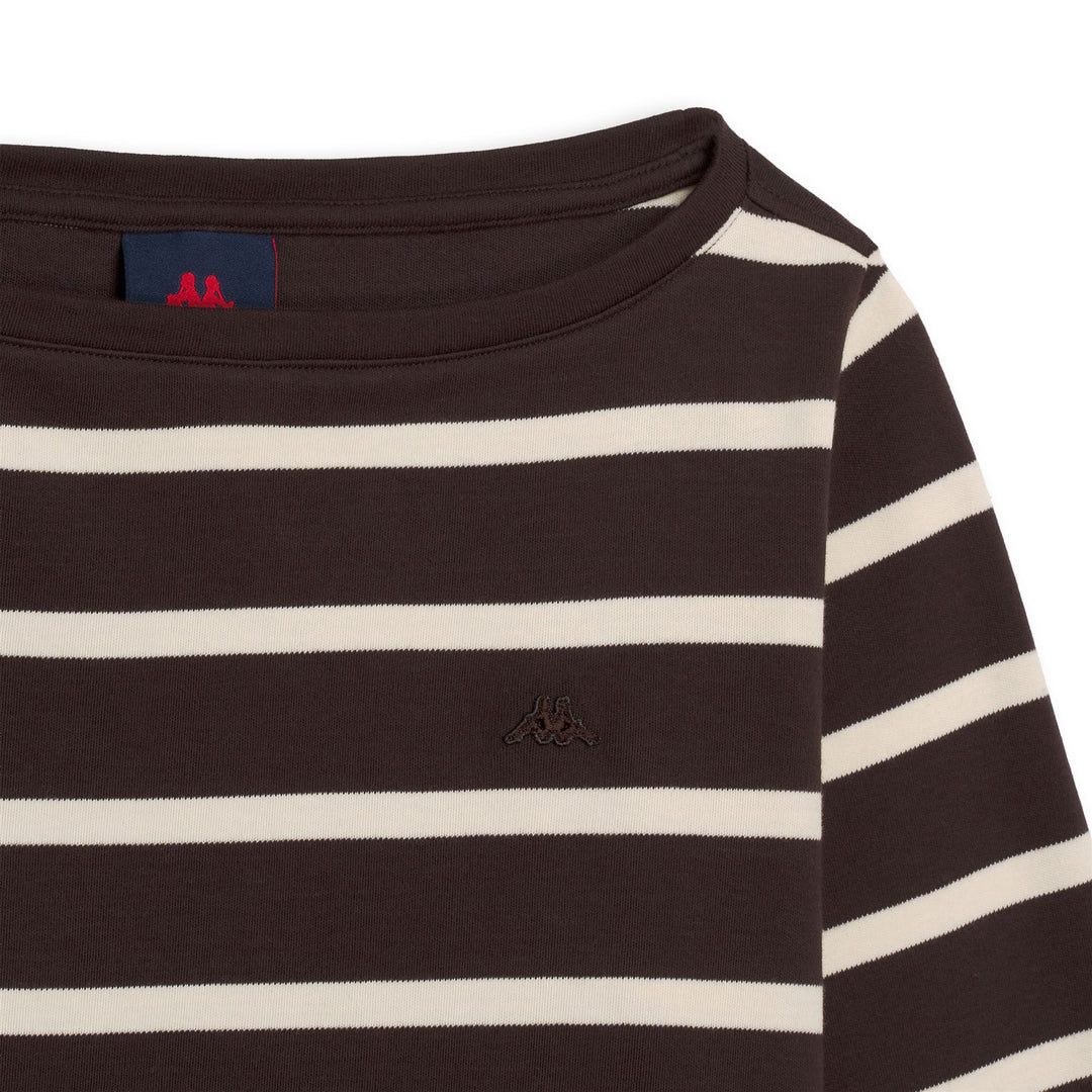 Brown Women's Regular Fit Striped Cotton T-Shirt main