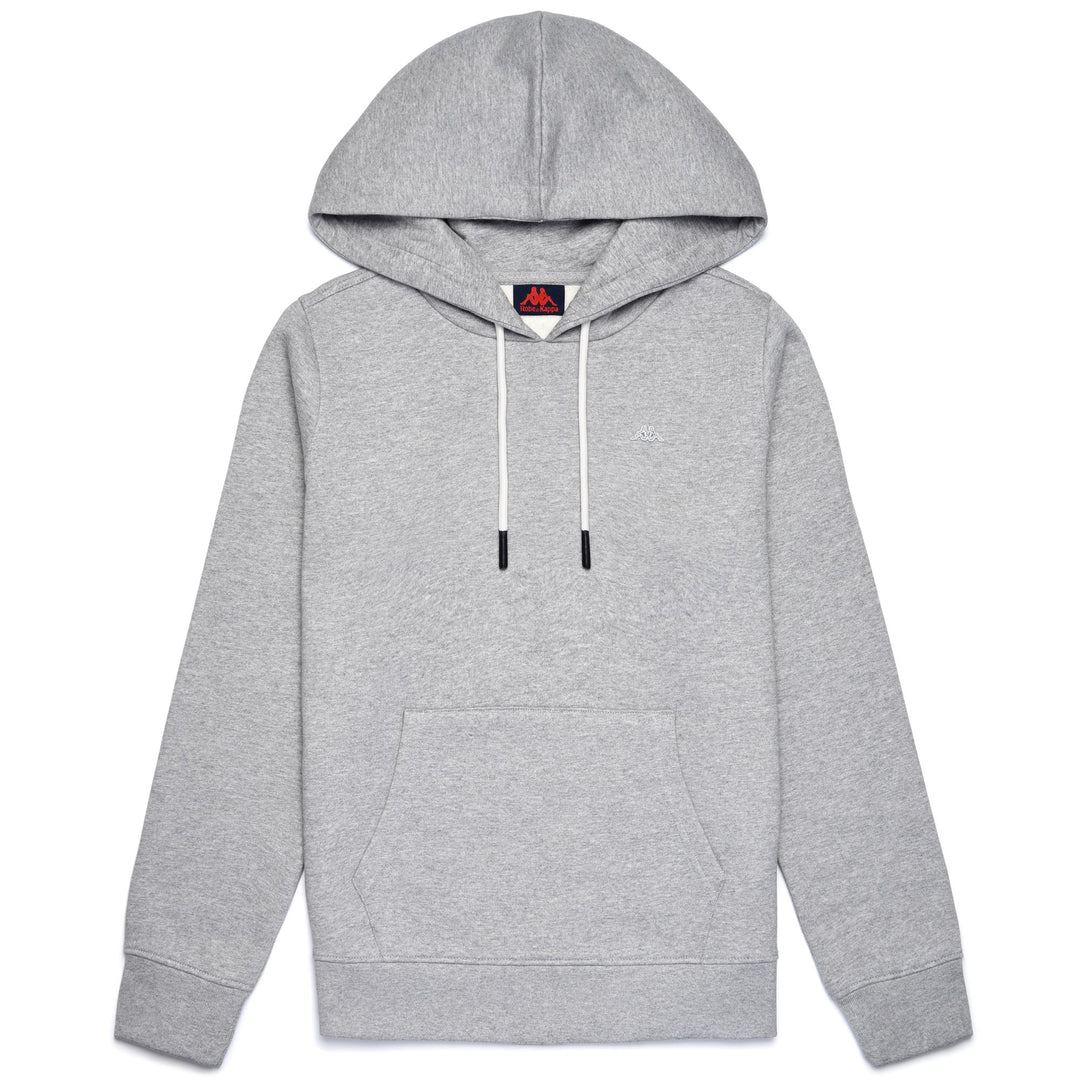 Felpa Classica in Pile Grigia Donna con Cappuccio e Tasca a Canguro 01