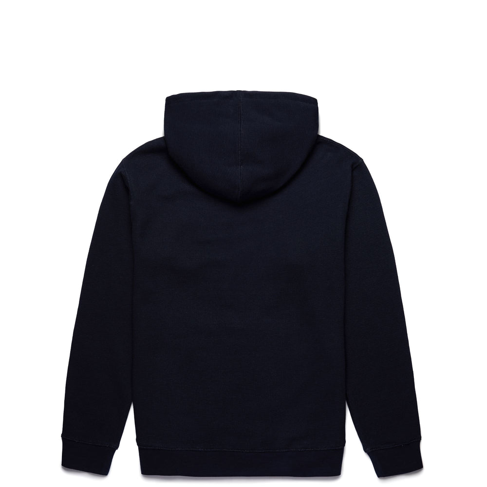 Felpa Classica in Cotone Fleece Blu Navy con Tasca a Canguro 02