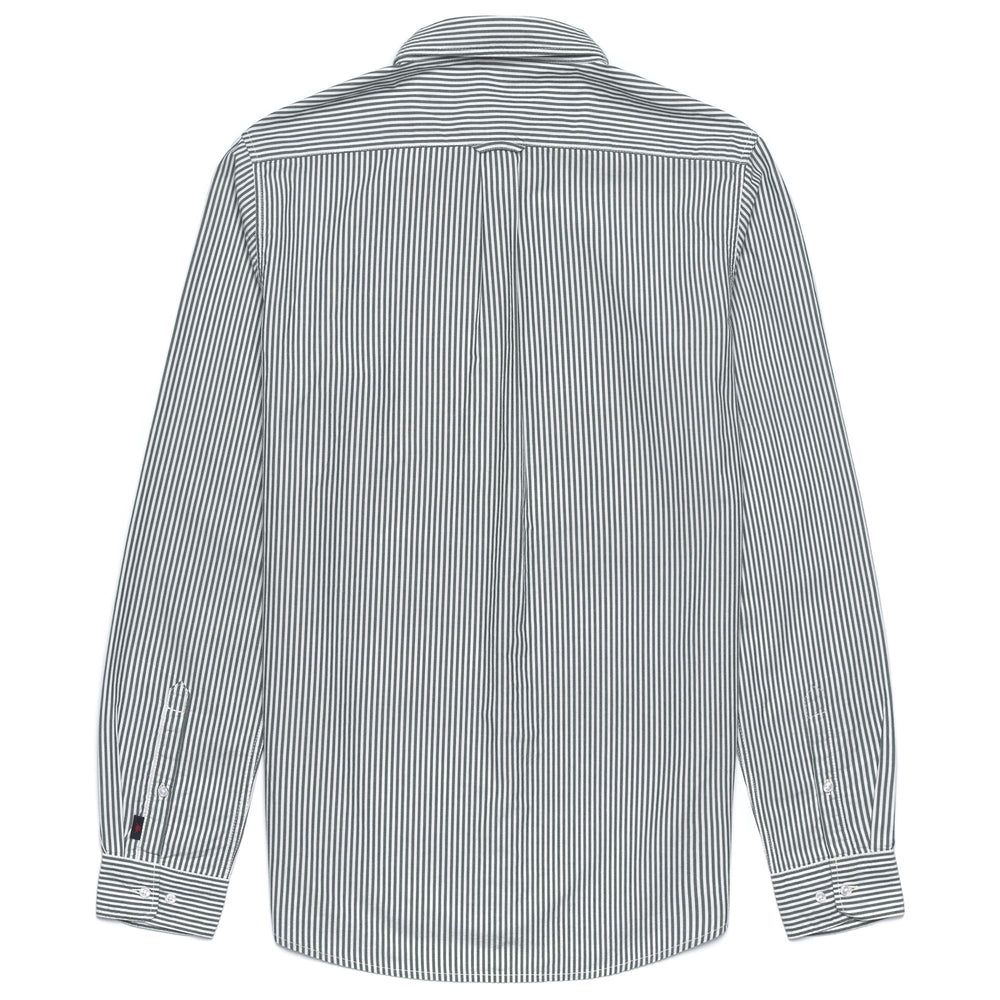 White green striped Men's Button Down Shirt in Cotton 02