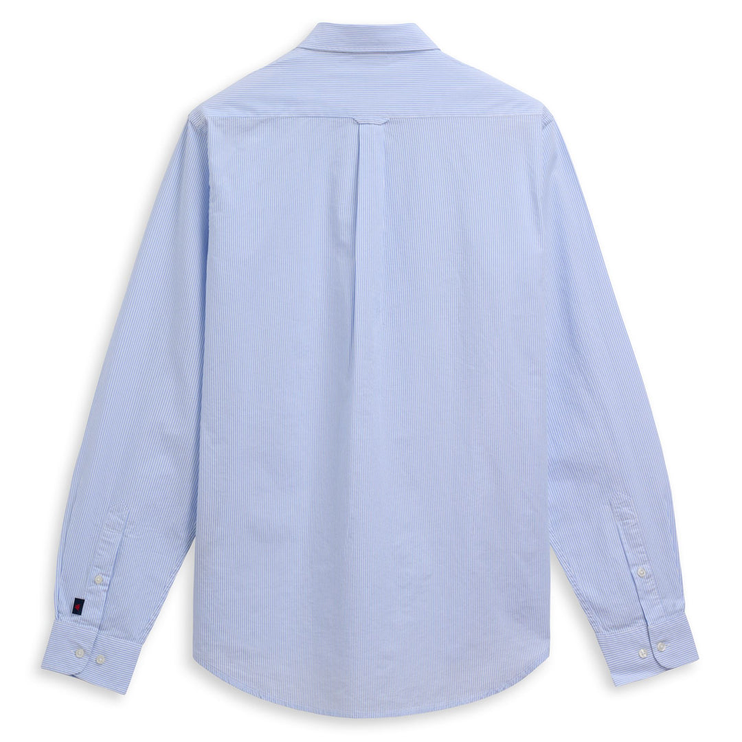 White and Azure Men's Button Down Cotton Shirt main