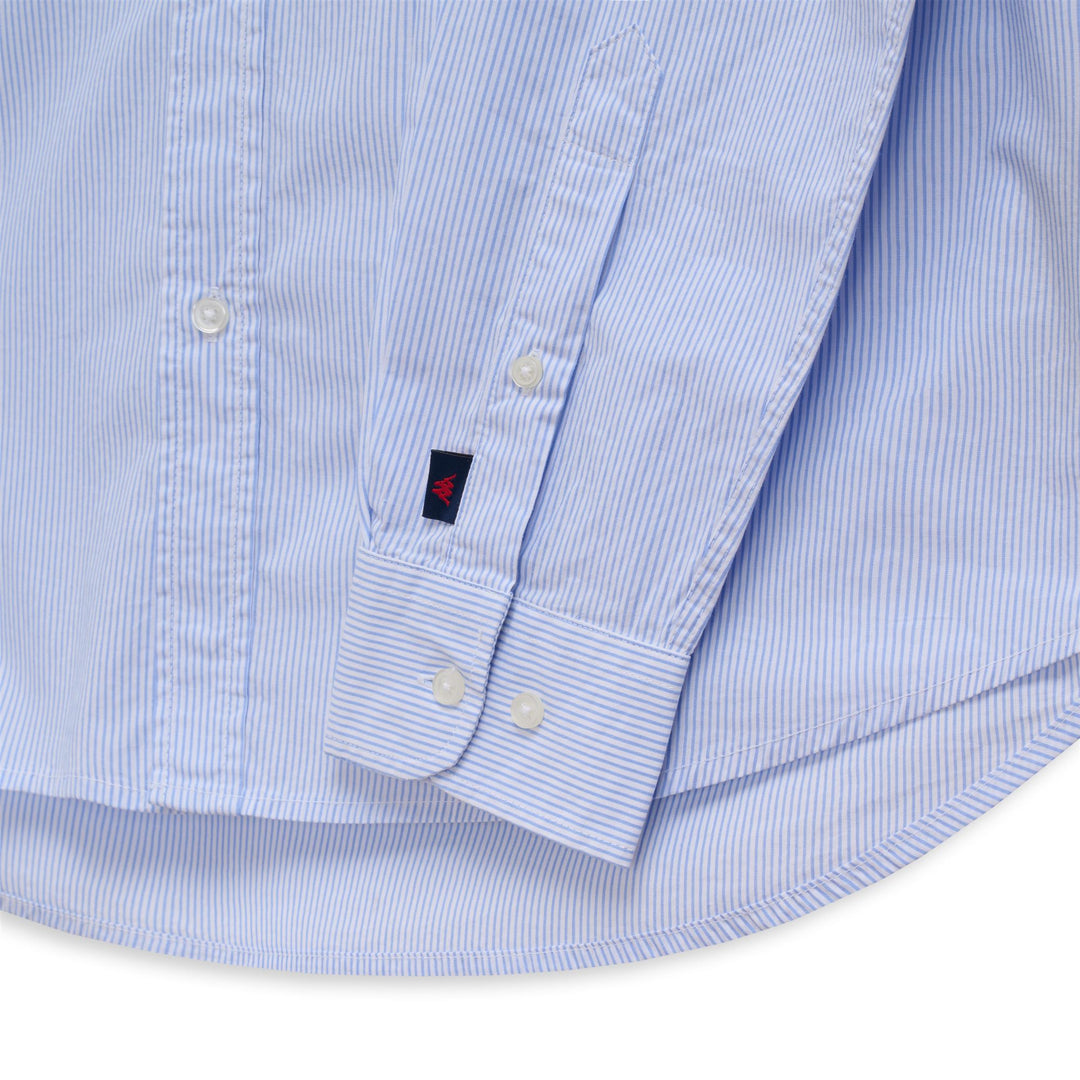 White and Azure Men's Button Down Cotton Shirt main