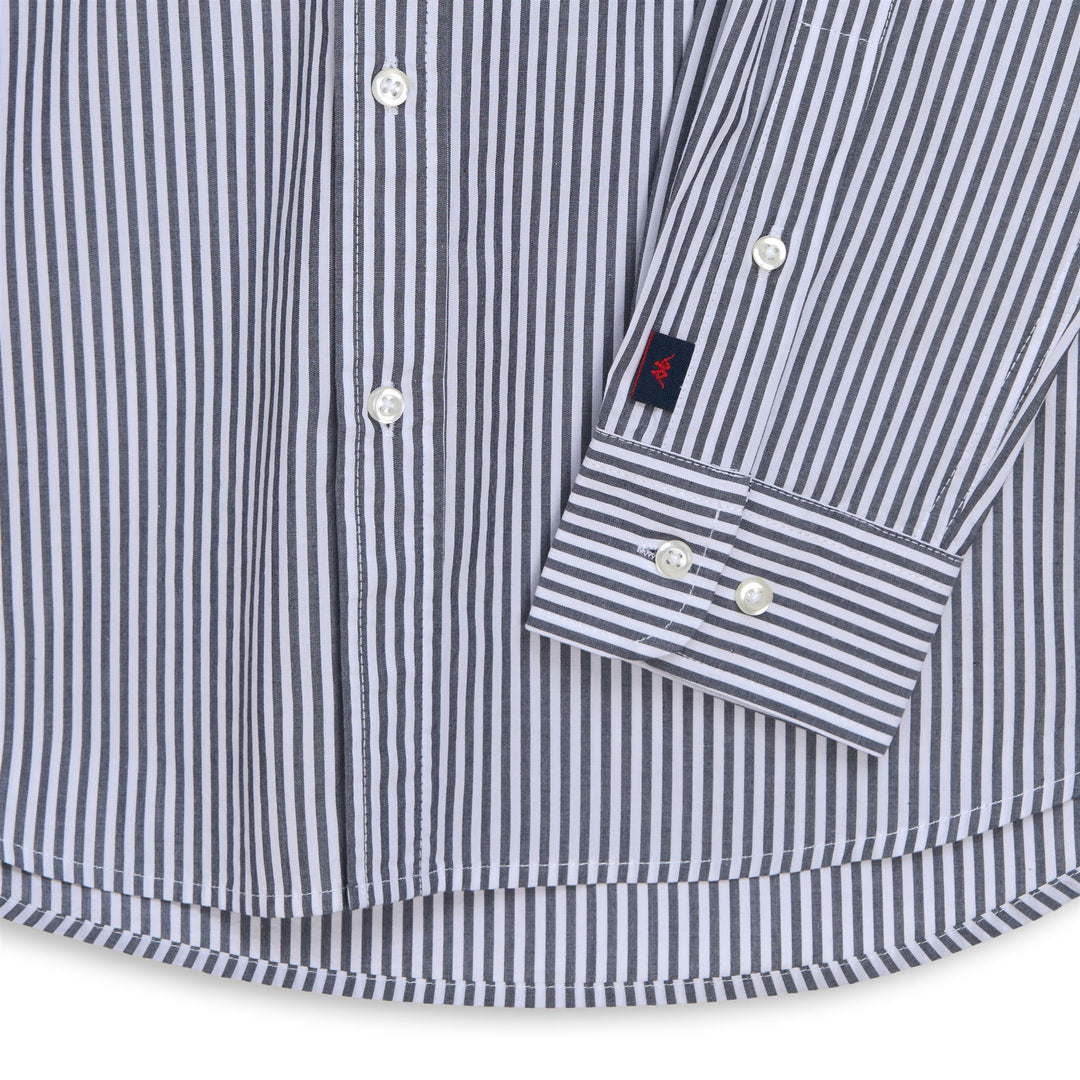 White and Blue Men's Regular Fit Cotton Long Sleeve Button Down Shirt main