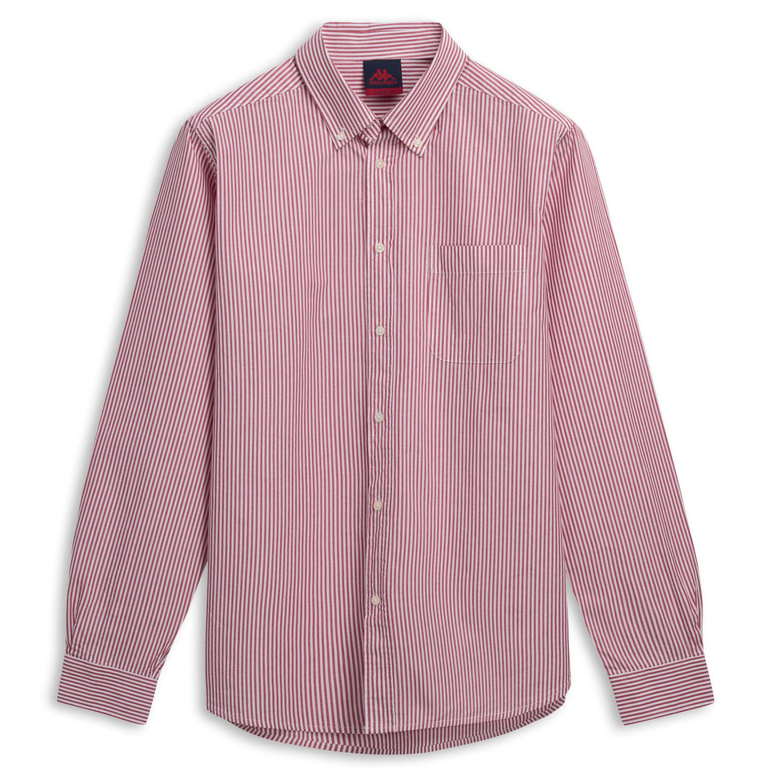 Grey and Red Men's Classic Regular Fit Cotton Button Down Shirt 01