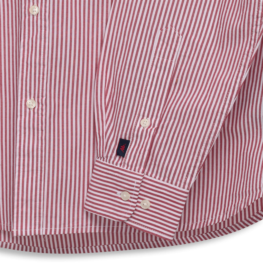 Grey and Red Men's Classic Regular Fit Cotton Button Down Shirt main