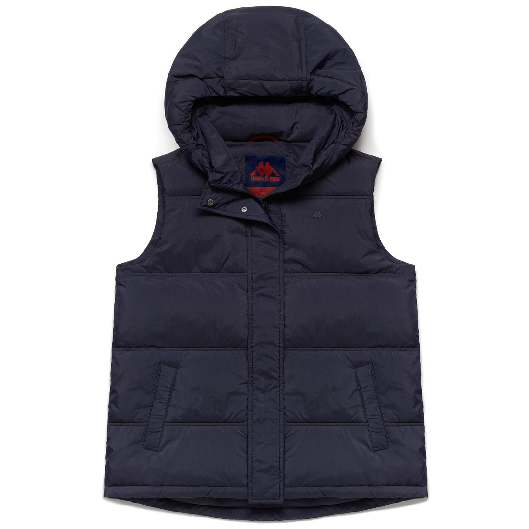 Chaleco acolchado casual azul marino para mujer con capucha y bolsillos main