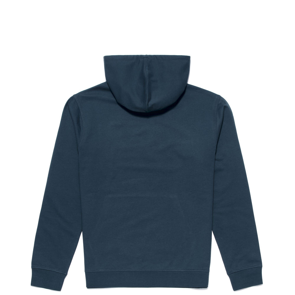 Maglione Classico in Cotone Fleece con Cappuccio Uomo Blu Majolica 02