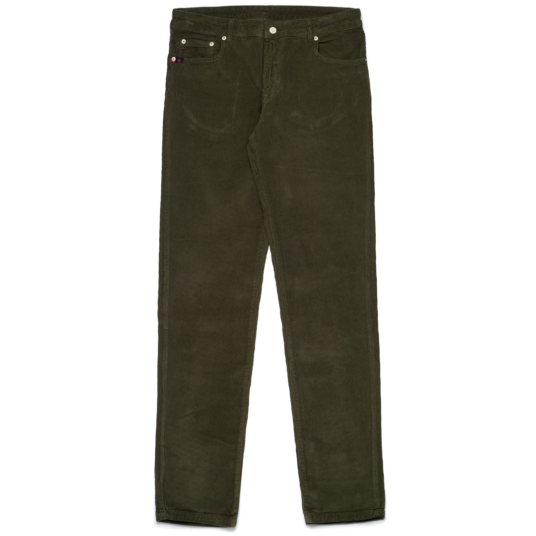 Military Green Men's Skinny Fit Corduroy 5-Pocket Pants 01