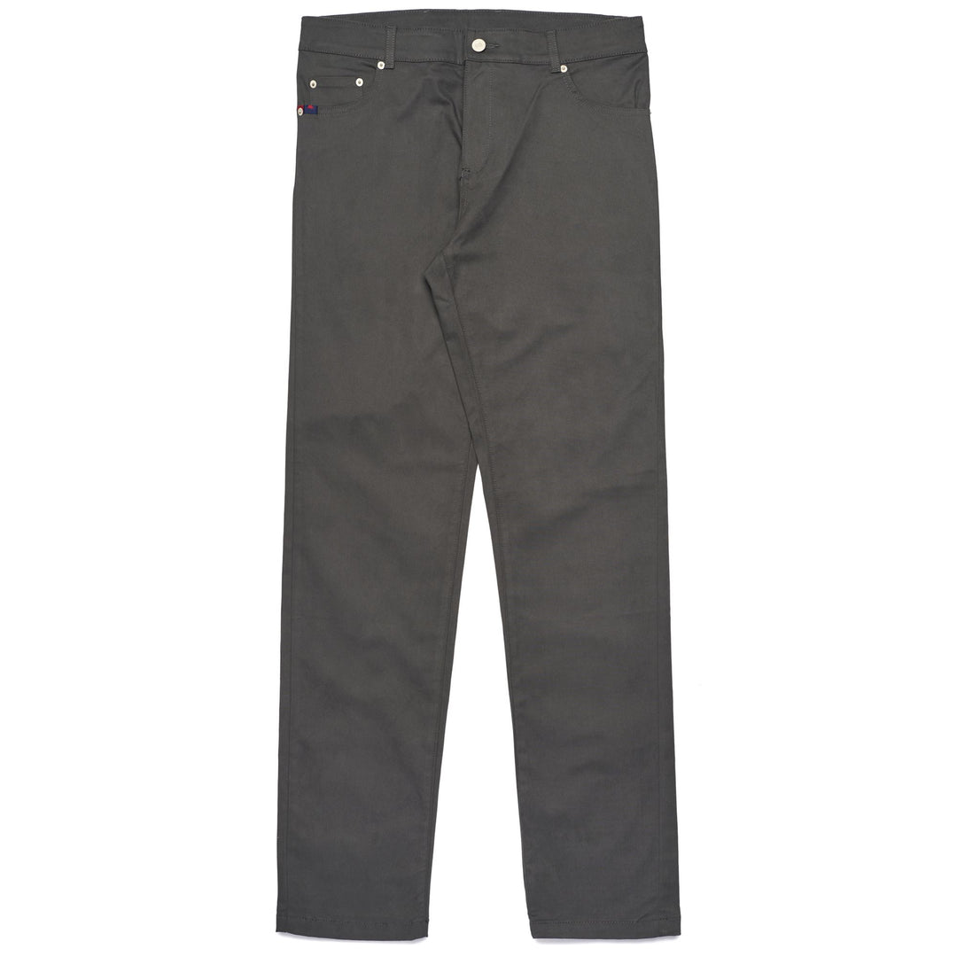 Pantalón de 5 bolsillos entallado para hombre, color gris oscuro, en gabardina elástica 01
