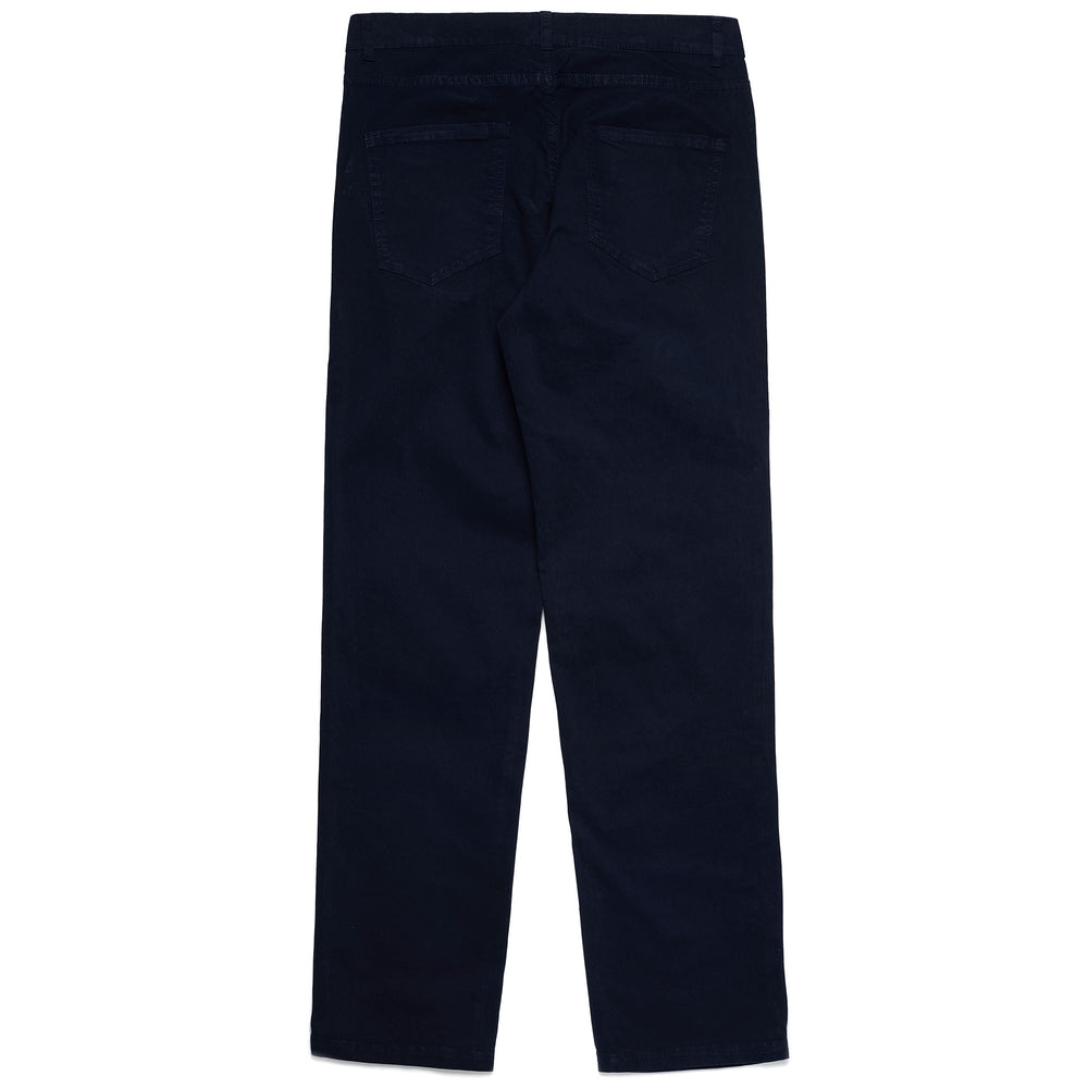 Pantalón azul marino de gabardina elástica de cinco bolsillos y corte ajustado para hombre 02