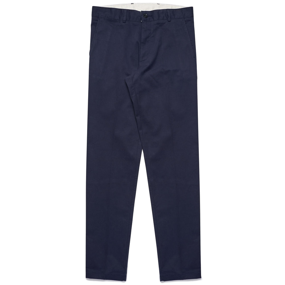 Pantalones chinos ajustados de gabardina elástica azul marino para hombre 01